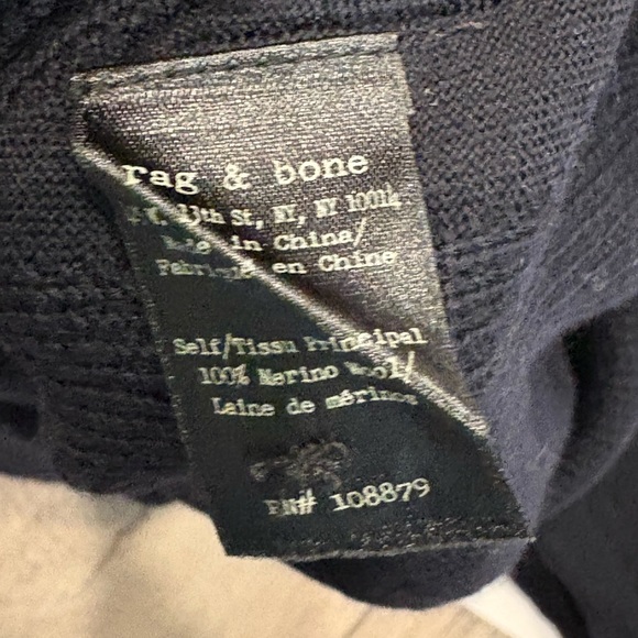 RAG & BONE Bennet Merino Wool Sweater Henley XL black - Picture 9 of 9